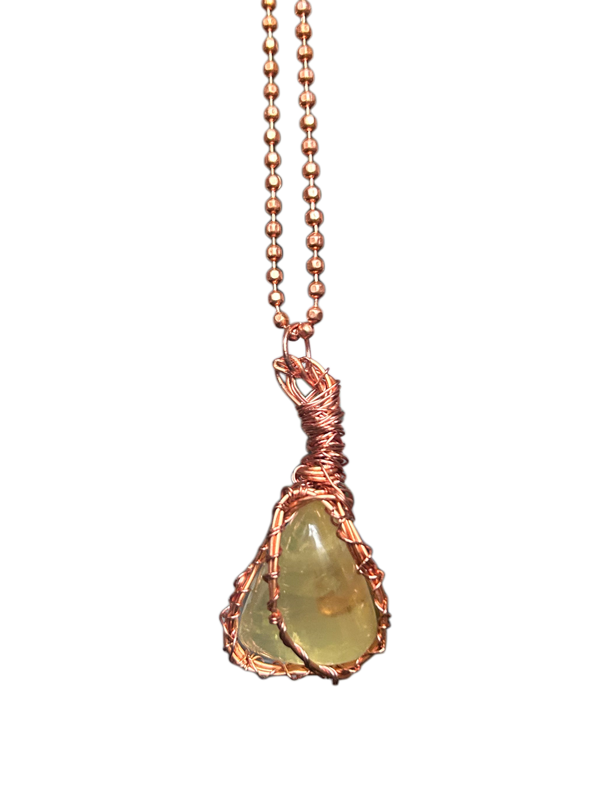 Lemon Quartz Copper Wired Necklace