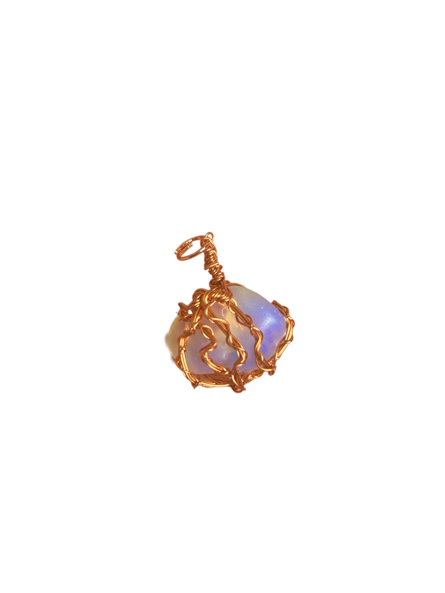 Tumbled Opalite Copper Wired Pendant