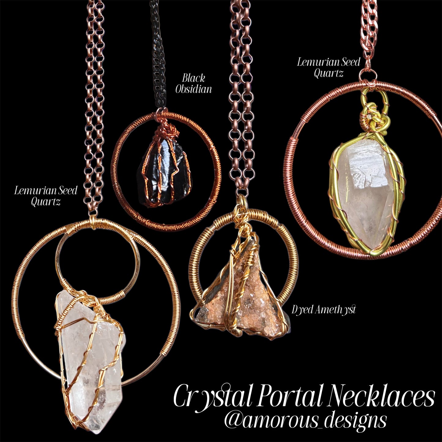 Lemurian Portal Copper Wired Necklace