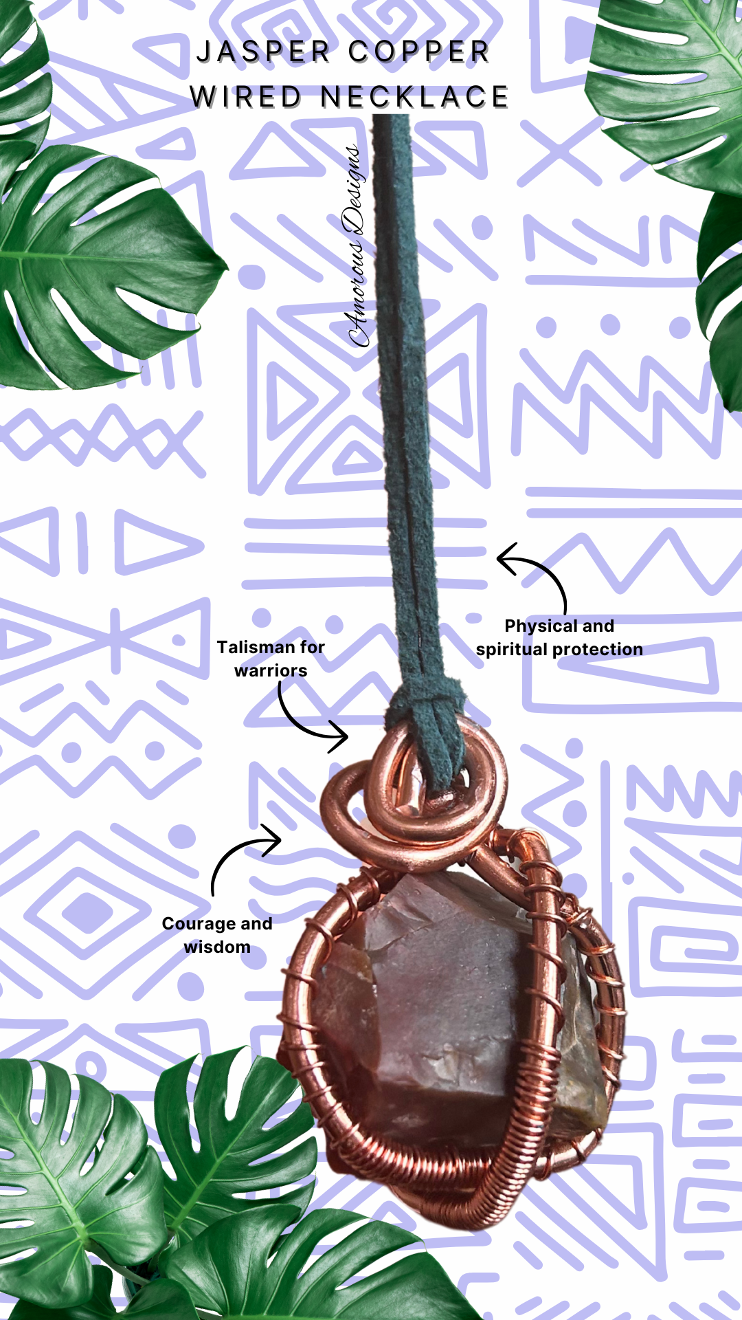Jasper Copper Wired Necklace