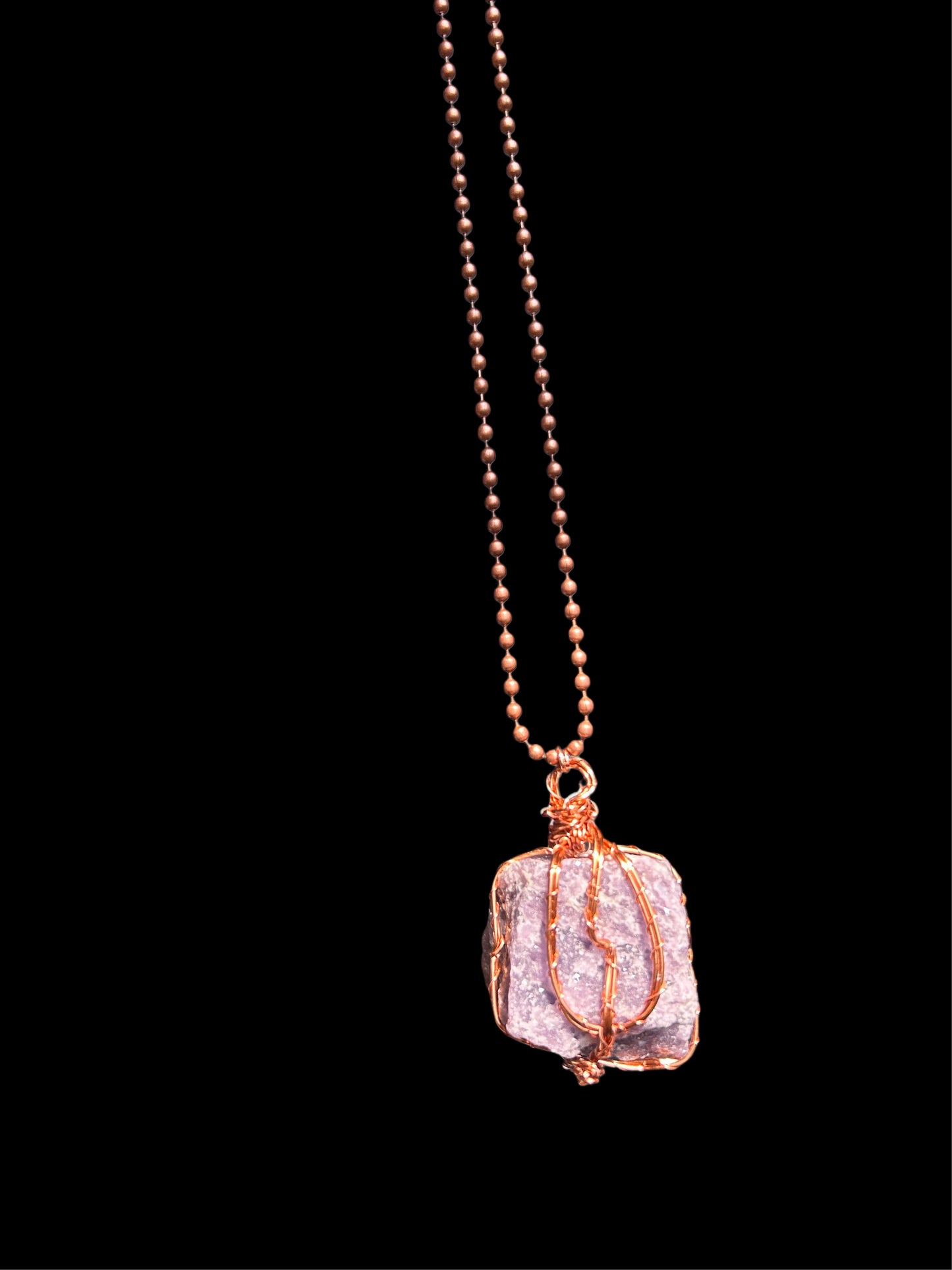 Lepidolite Copper Wired Necklace