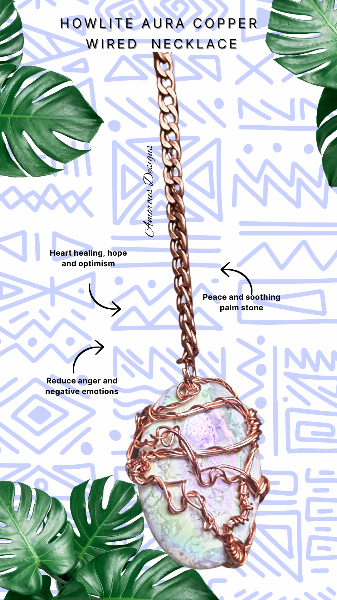 Howlite Aura Copper Wired Necklace