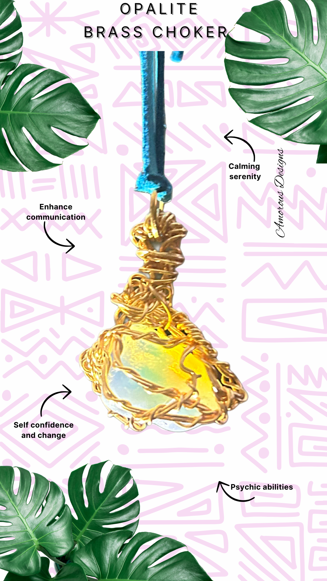 Opalite Brass Choker 01