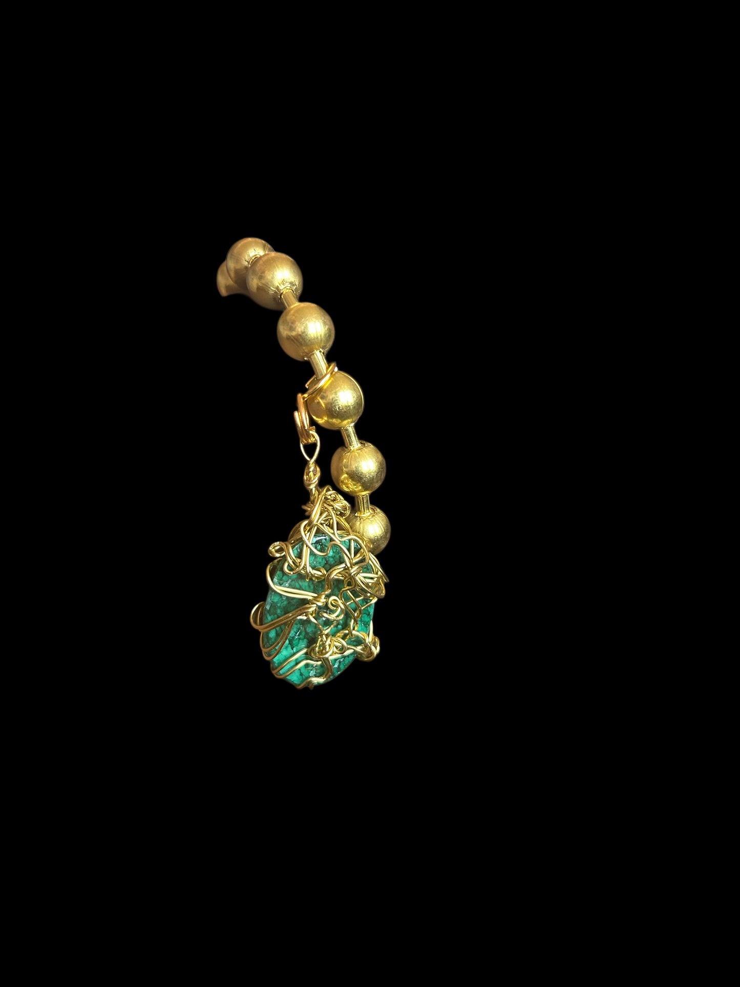 Malachite Brass Bracelet