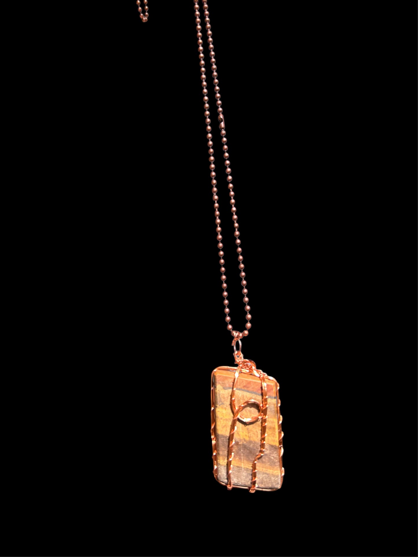 Tiger's Eye Copper Wired Necklace