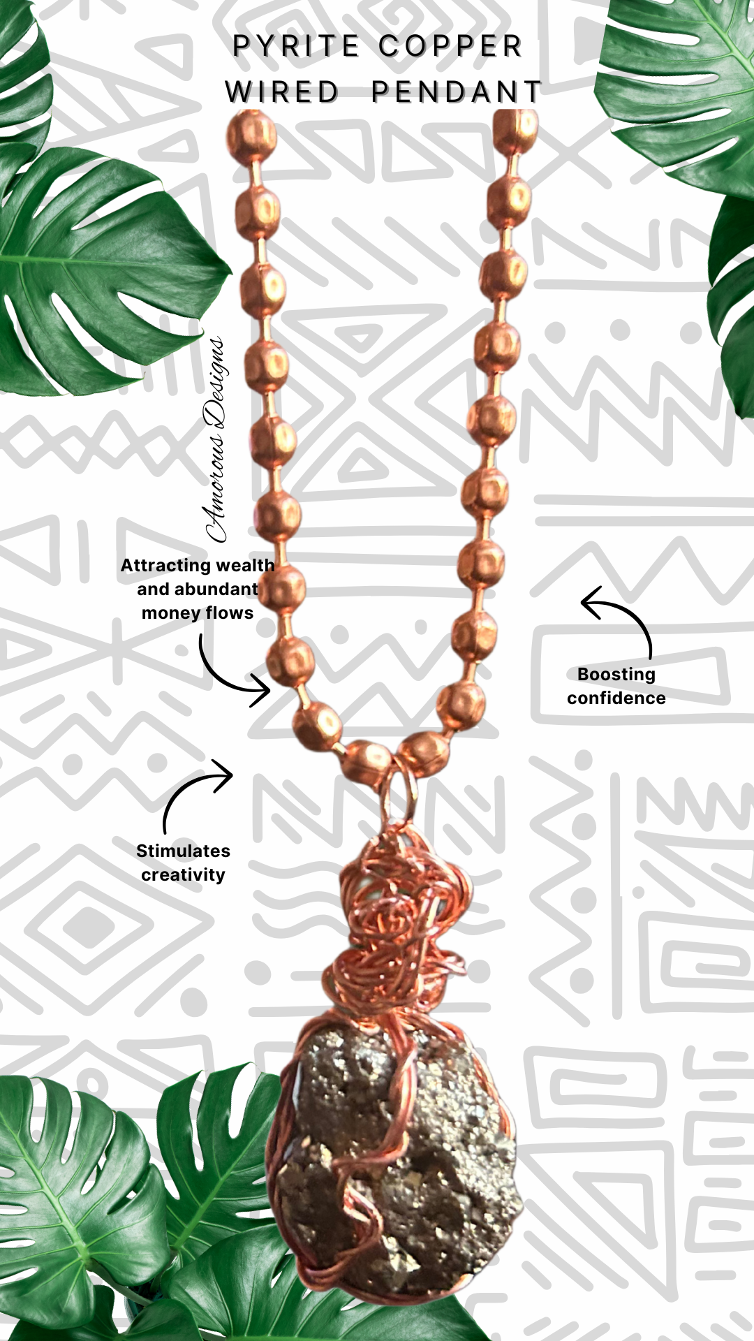 Pyrite Copper Wired Necklace
