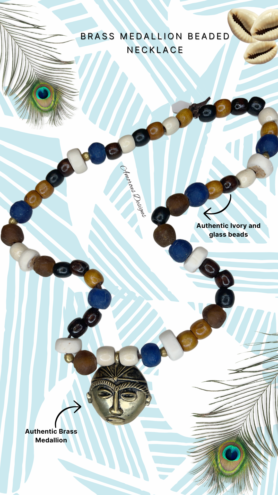 Brass Medallion Beaded Necklace Divinity