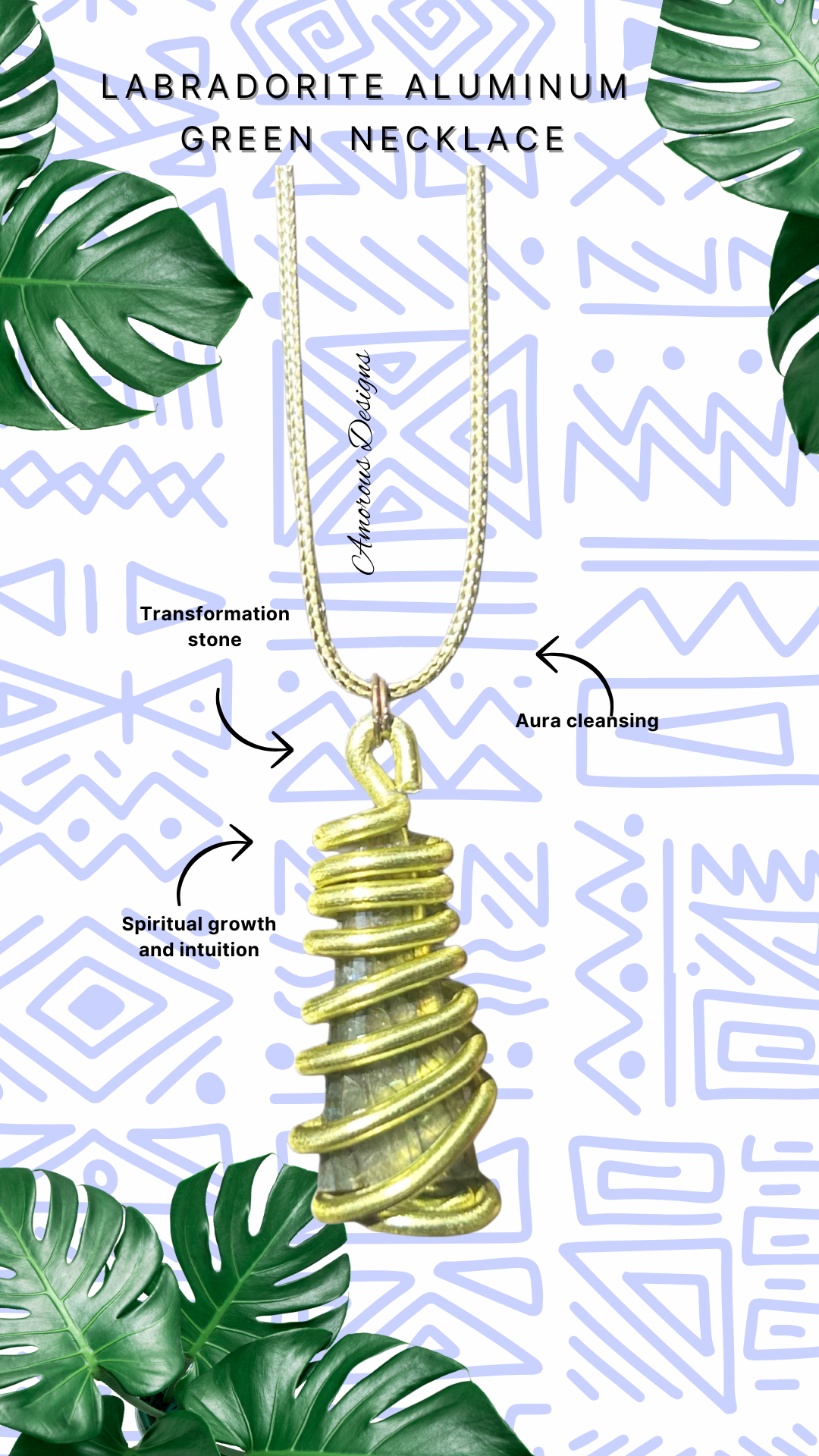 Labradorite Green Aluminum Necklace