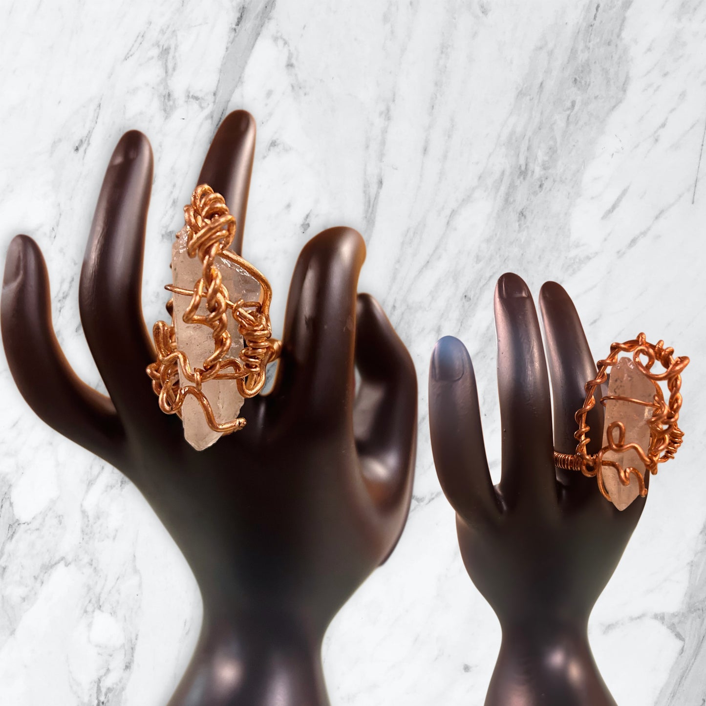 Antique Copper Crystal Rings