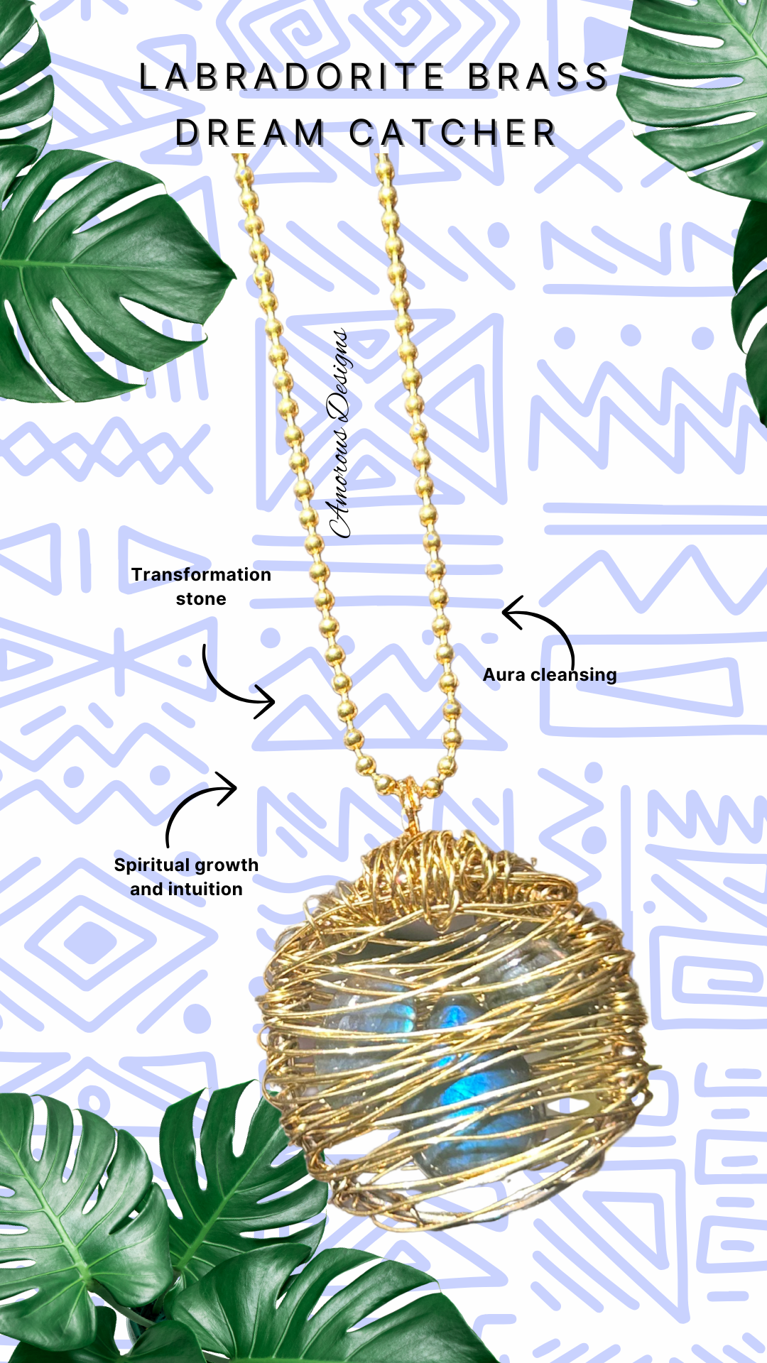 Labradorite Brass Dream Catcher