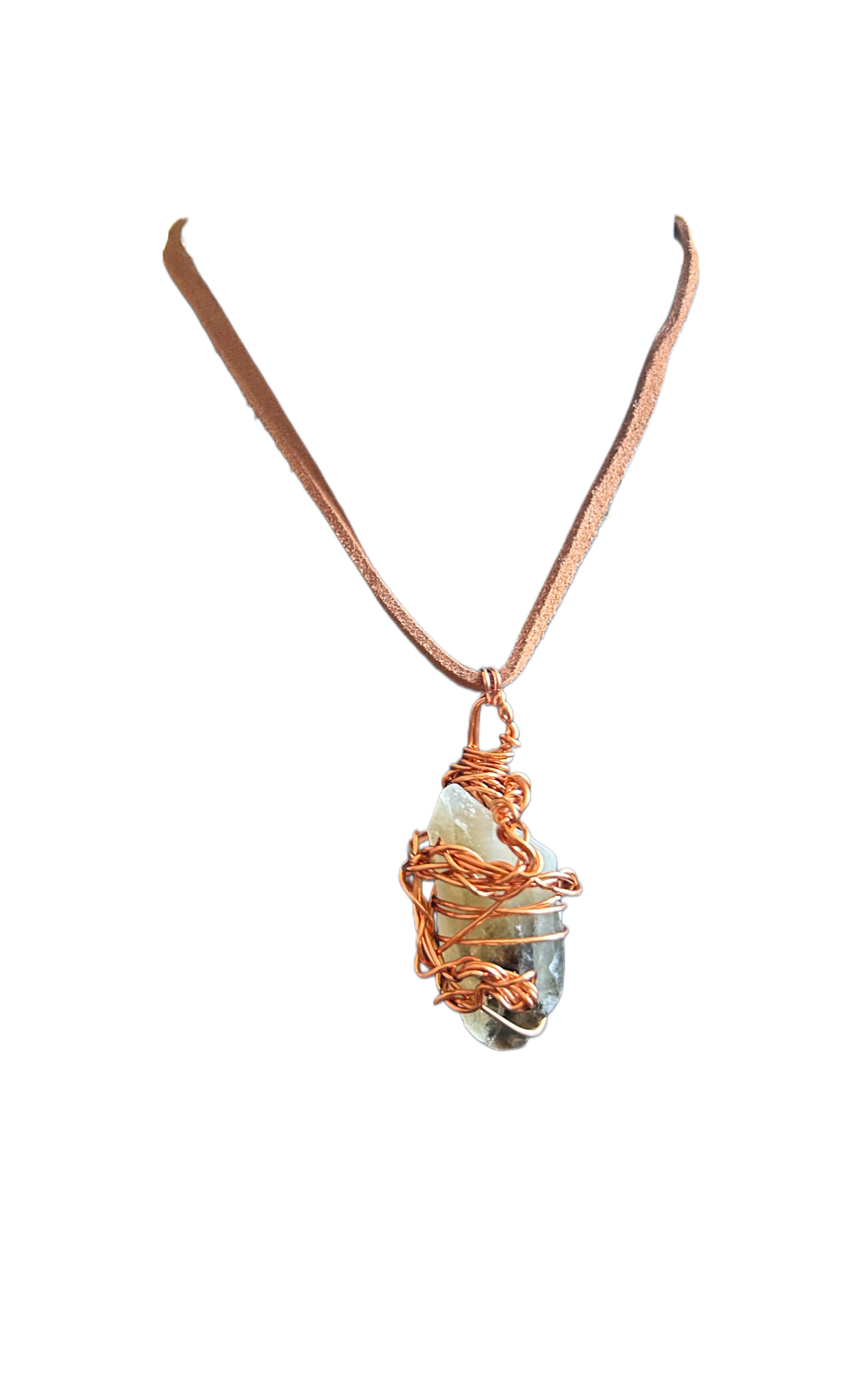 Smoky Quartz Copper Wired Necklace