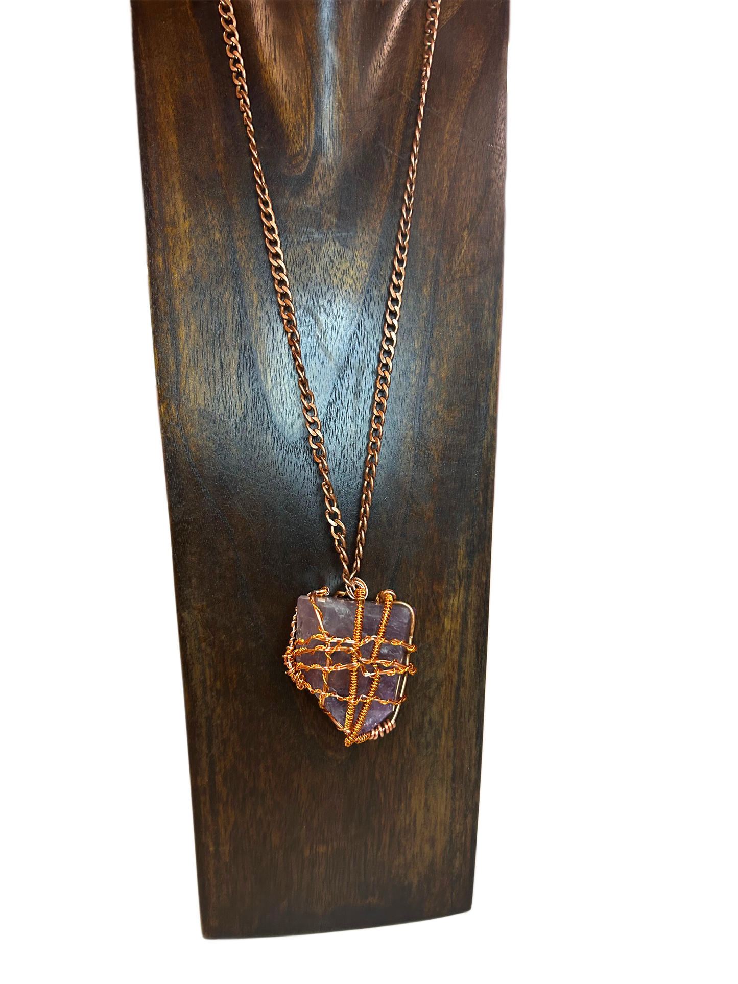 Amethyst Point Copper Wired Necklace