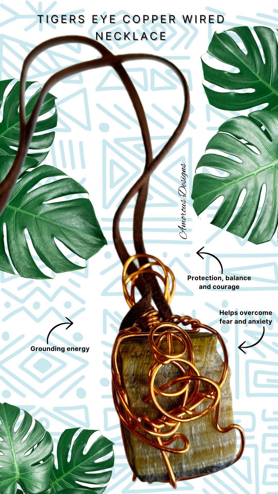 Tiger's Eye Copper Wired Necklace