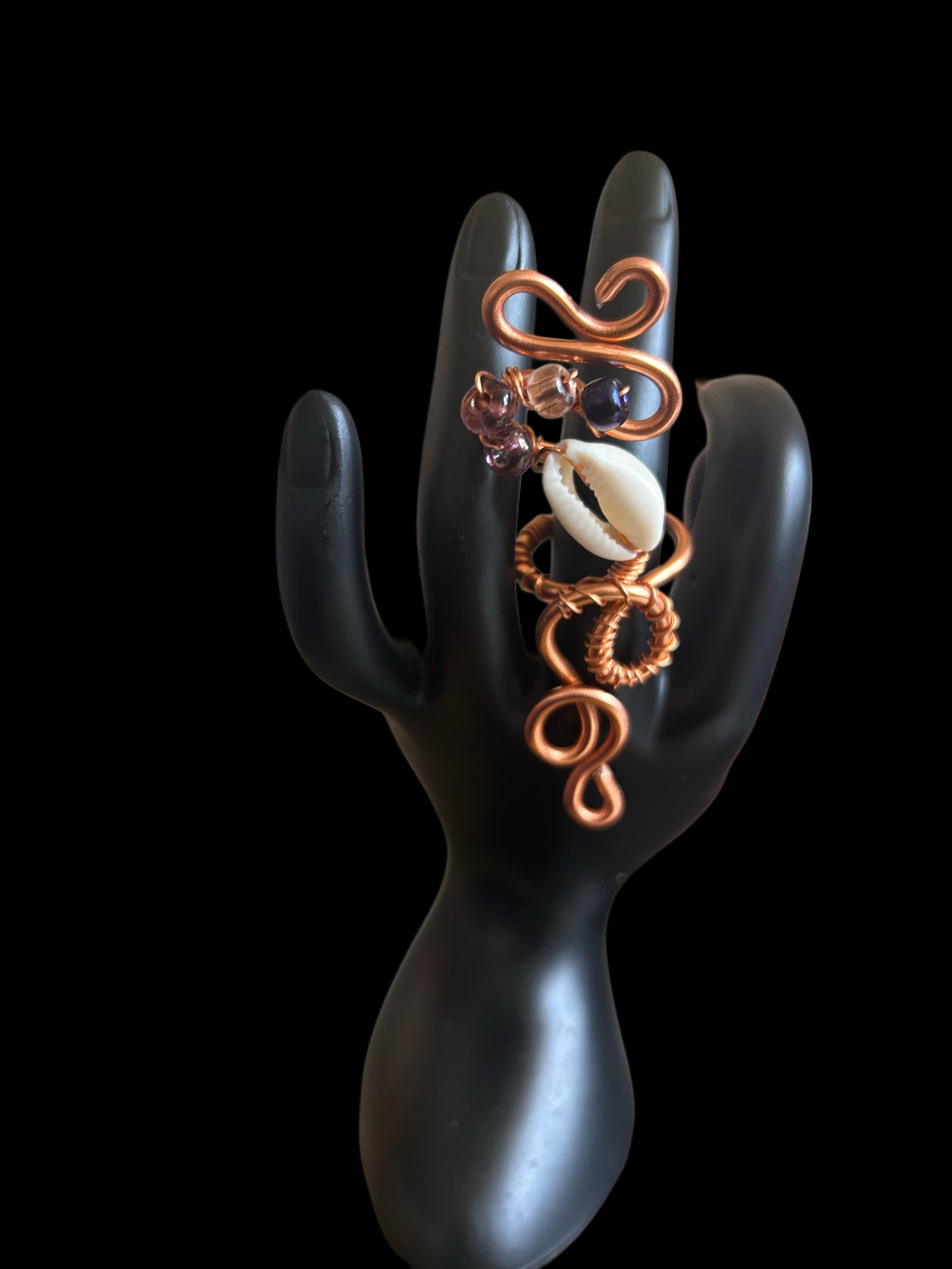 Aluminum Beaded Psychedelic Copper Rings