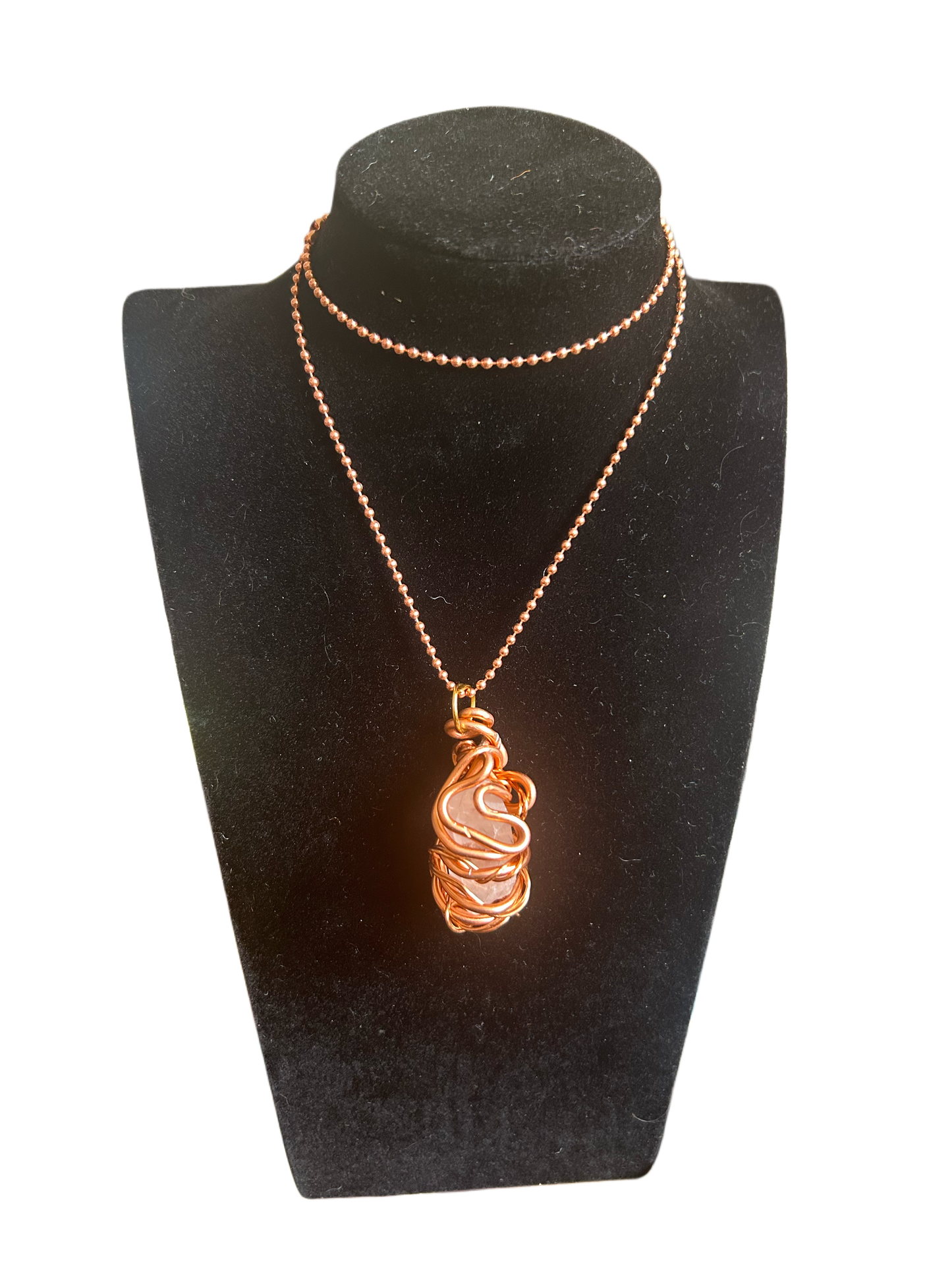 Clear Quartz Copper/Alum Necklace 01