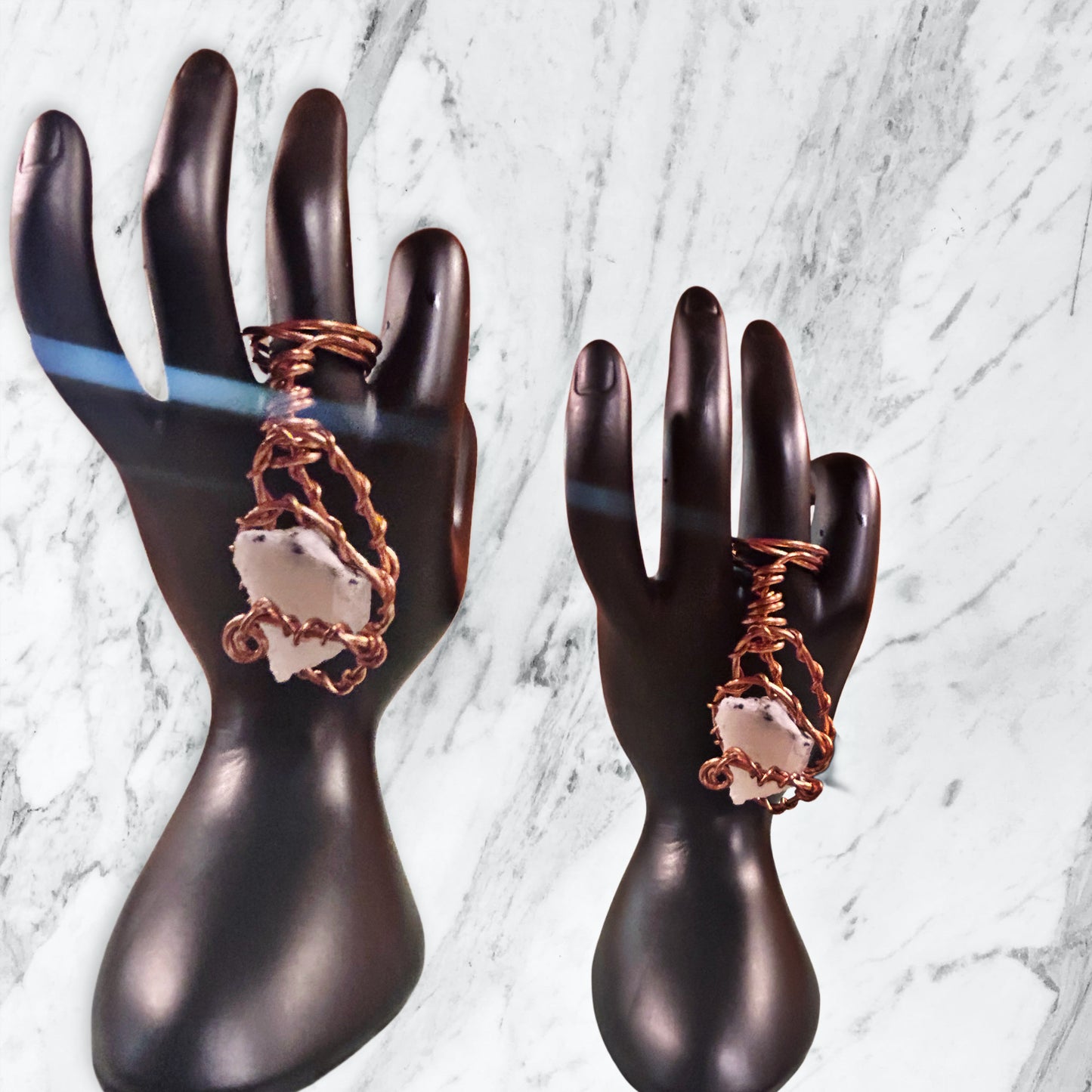 Antique Copper Crystal Rings