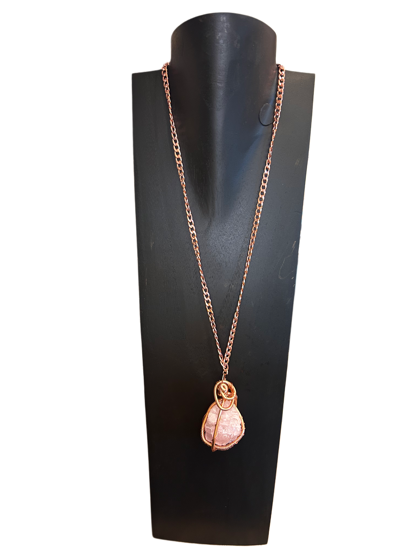 Rose Quartz Copper/Aluminum Wired Necklace