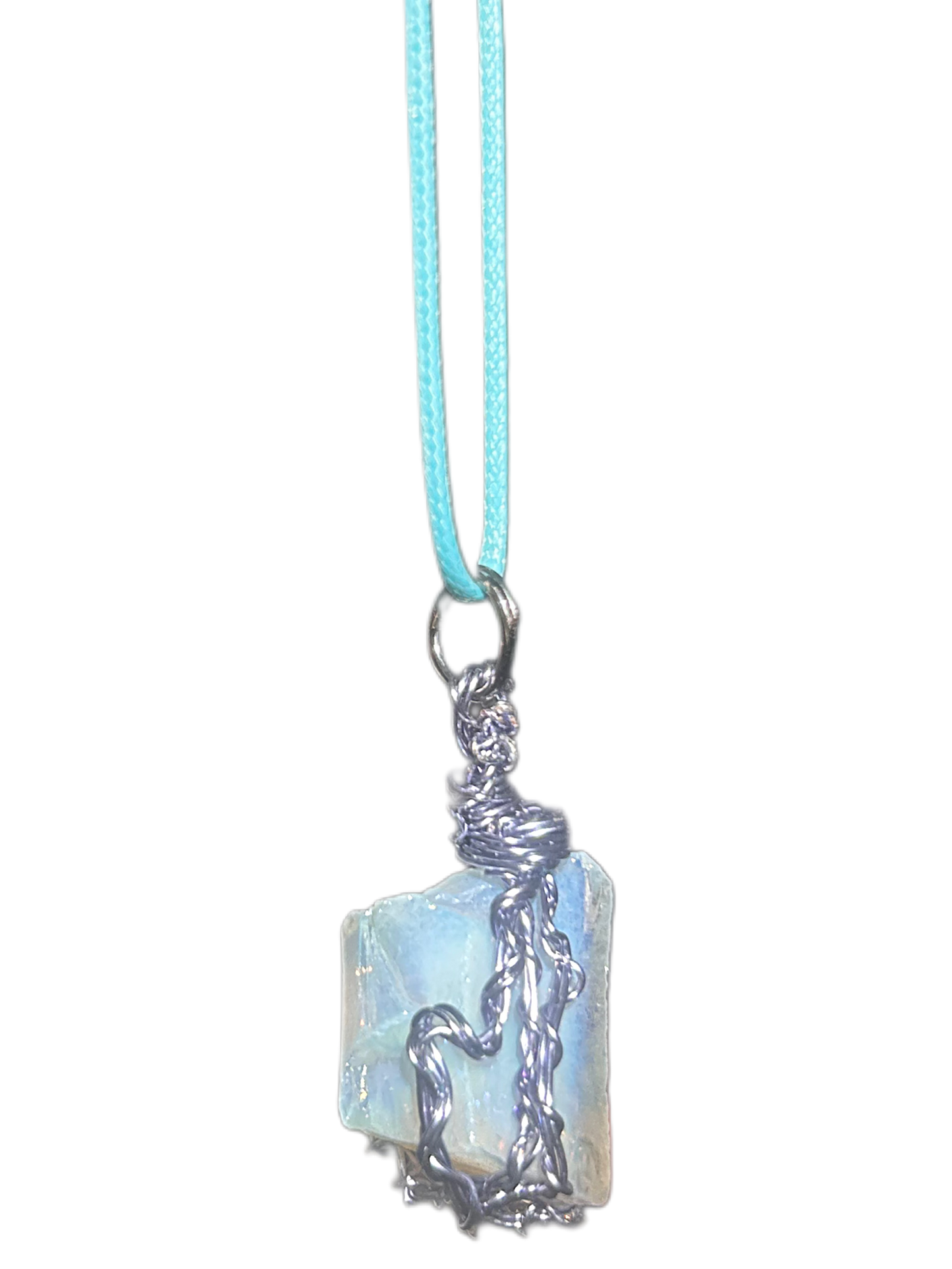Raw Opalite Purple Wired Necklace