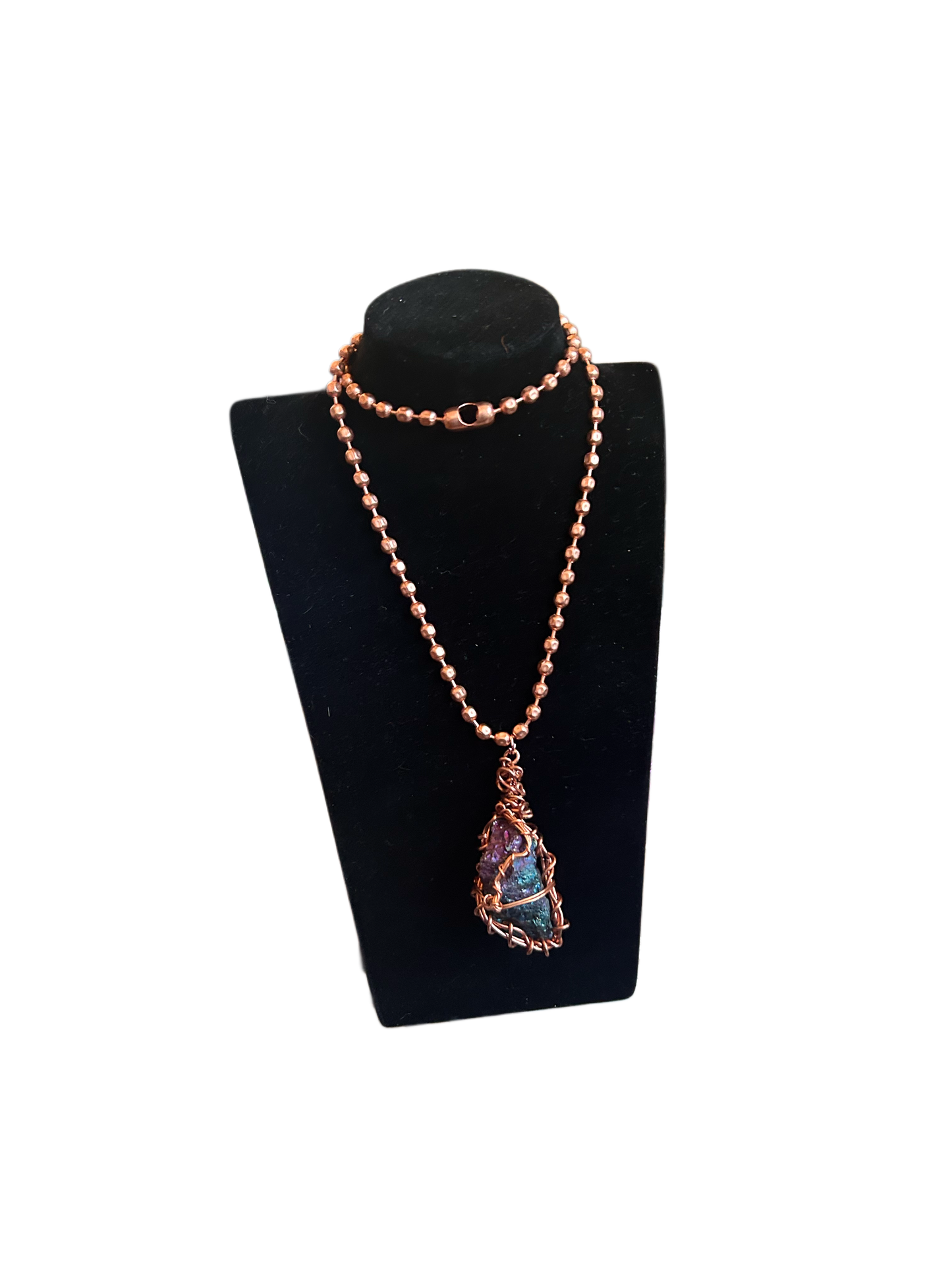 Peacock Ore Copper Wired Necklace