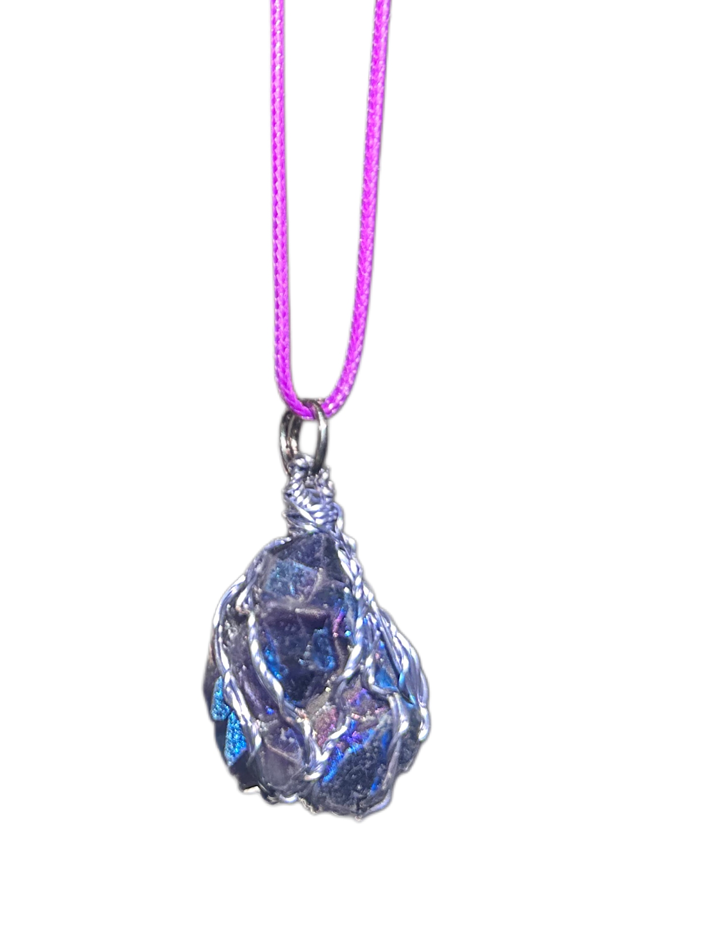 Titanium Amethyst Purple Wired Necklace