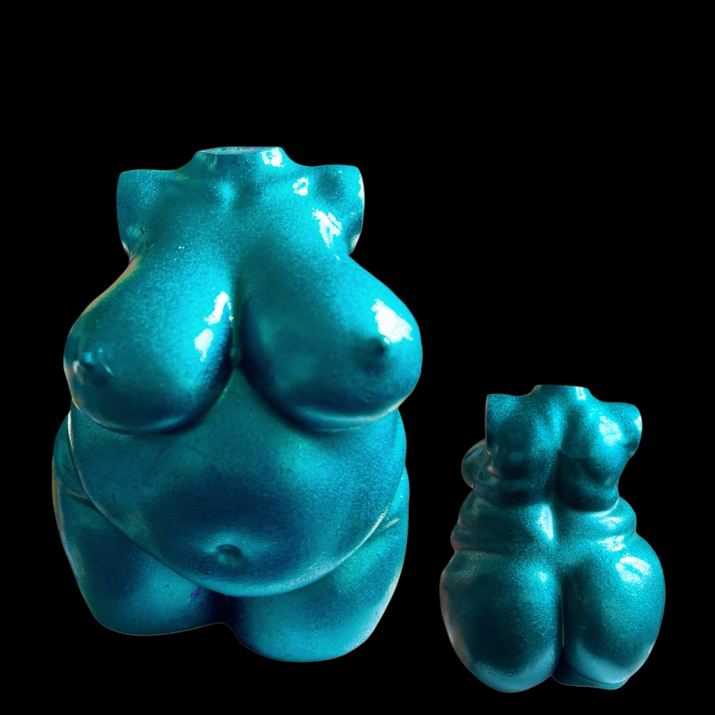 Plus Sized Resin Body Sculpture Static Blue