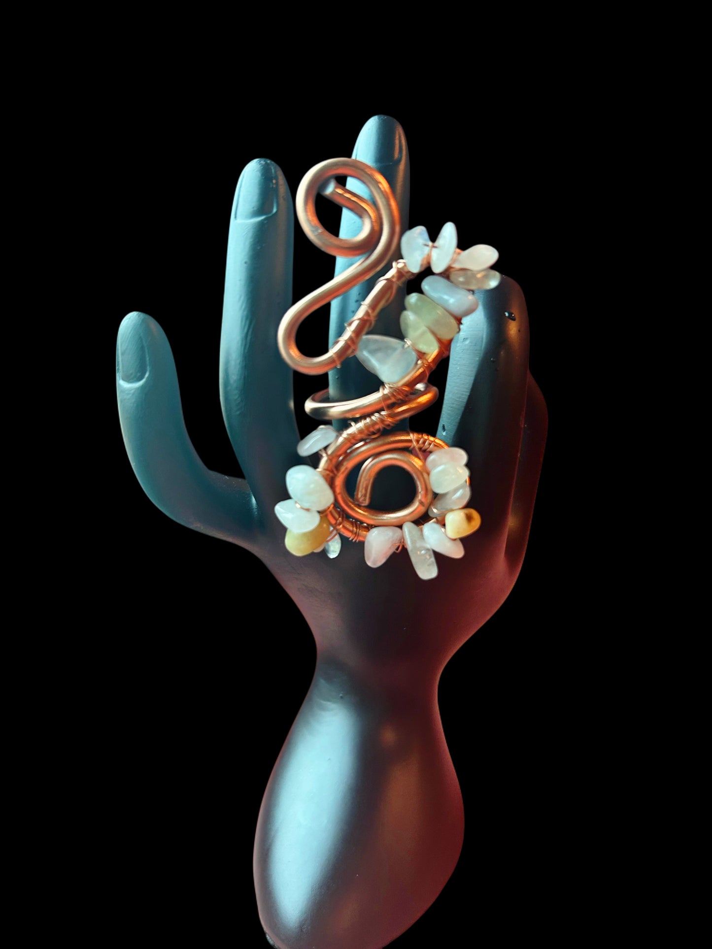 Aluminum Beaded Psychedelic Copper Rings