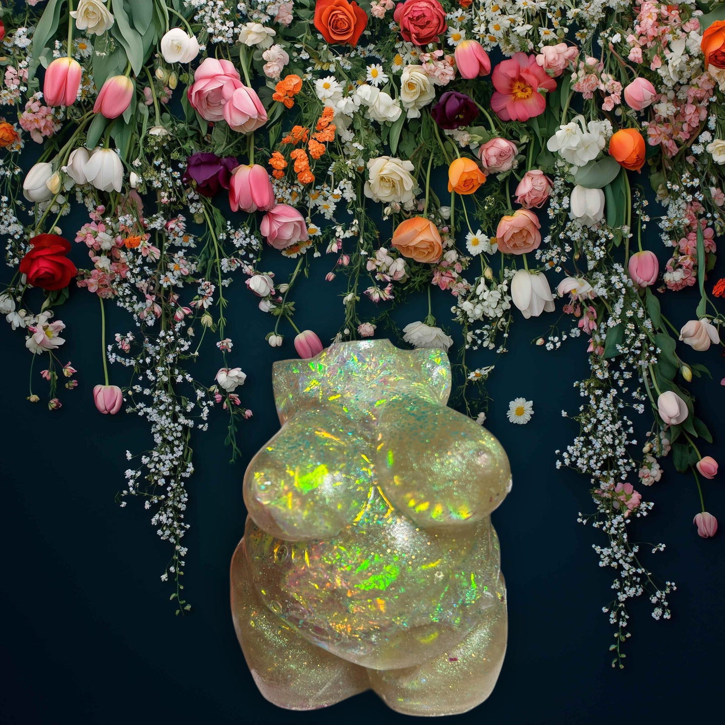 Plus Sized Resin Body Sculpture Holographic Beauty