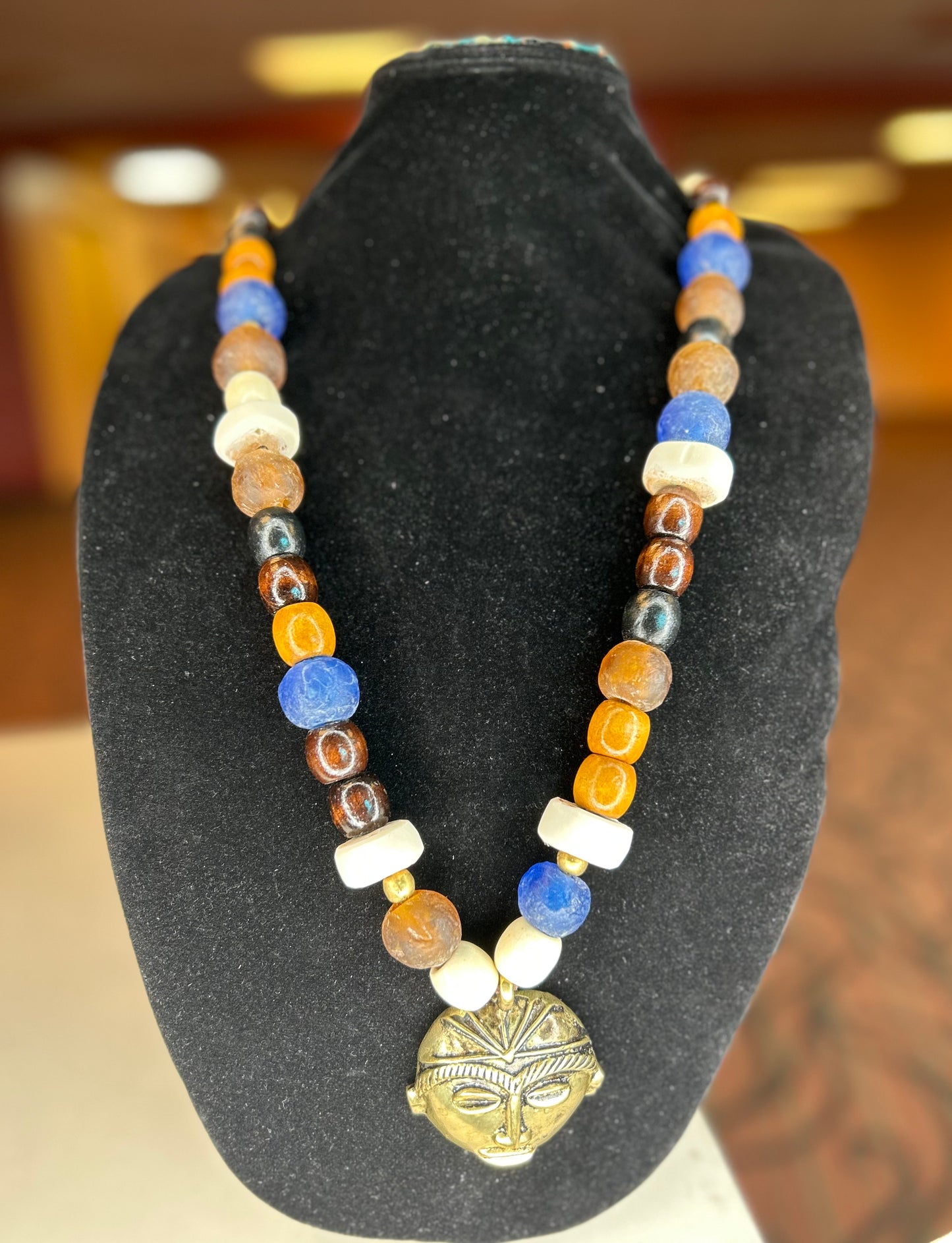 Brass Medallion Beaded Necklace Divinity