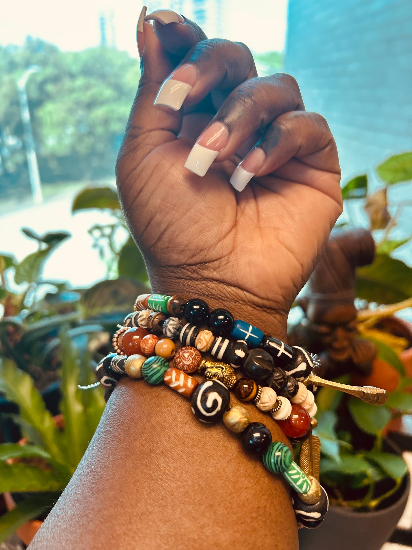 Bead and Brass Bracelets