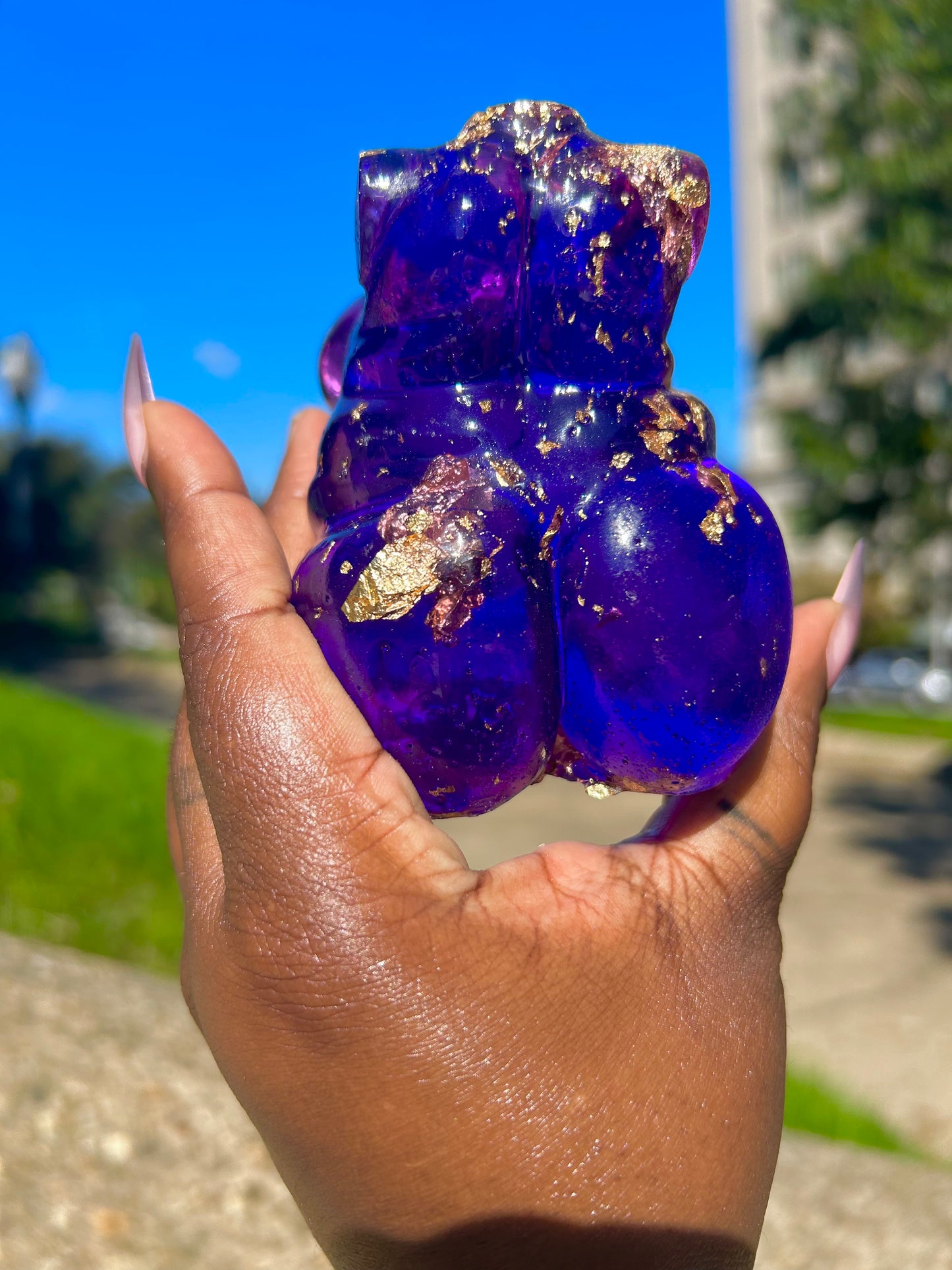 Plus Sized Fat Body Positive Resin Body Sculpture Purple Reign