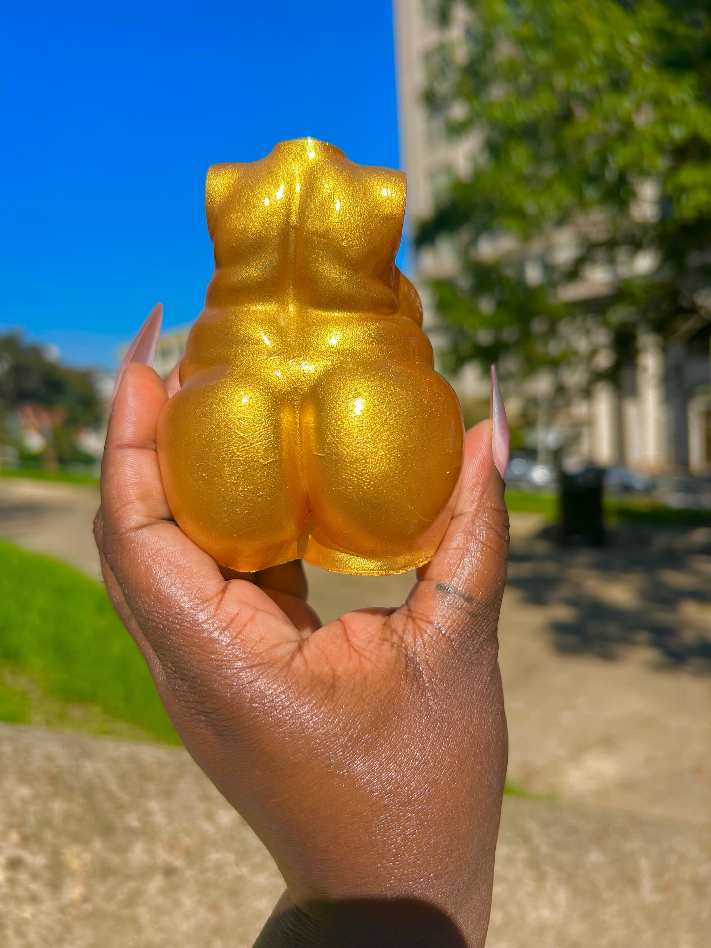 Plus Sized Fat Body Positive Resin Body Sculpture Goldie