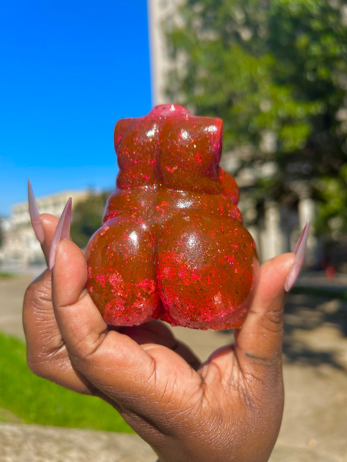 Plus Sized Fat Body Positive Resin Body Sculpture Rose Quartz