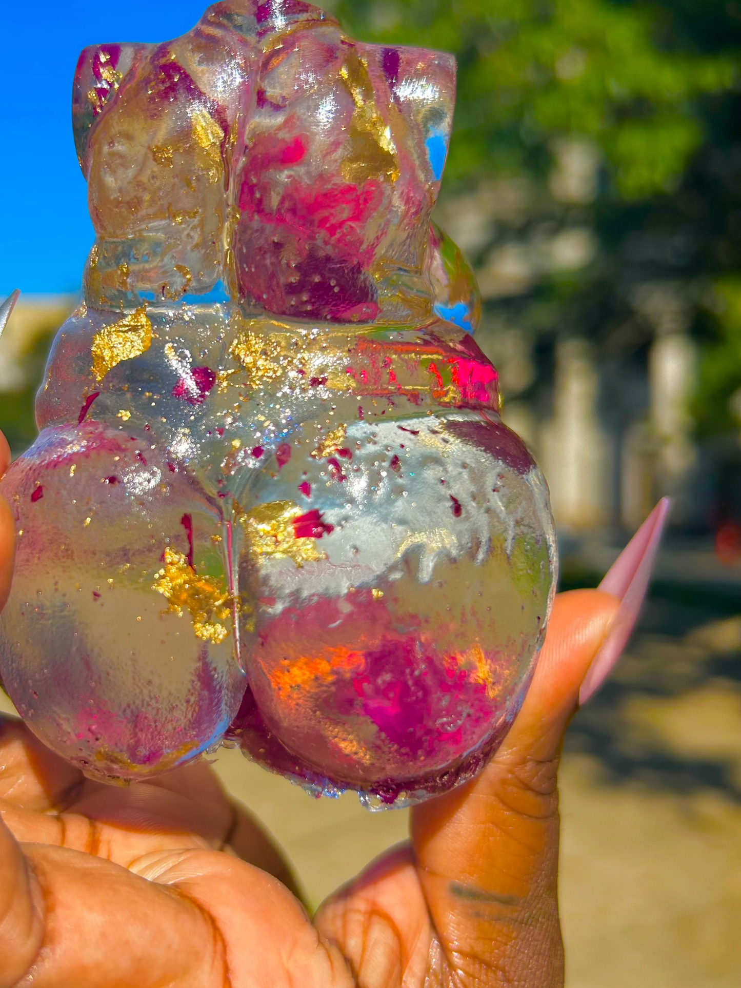 Plus Sized Fat Body Positive Resin Body Sculpture Rosy Foil