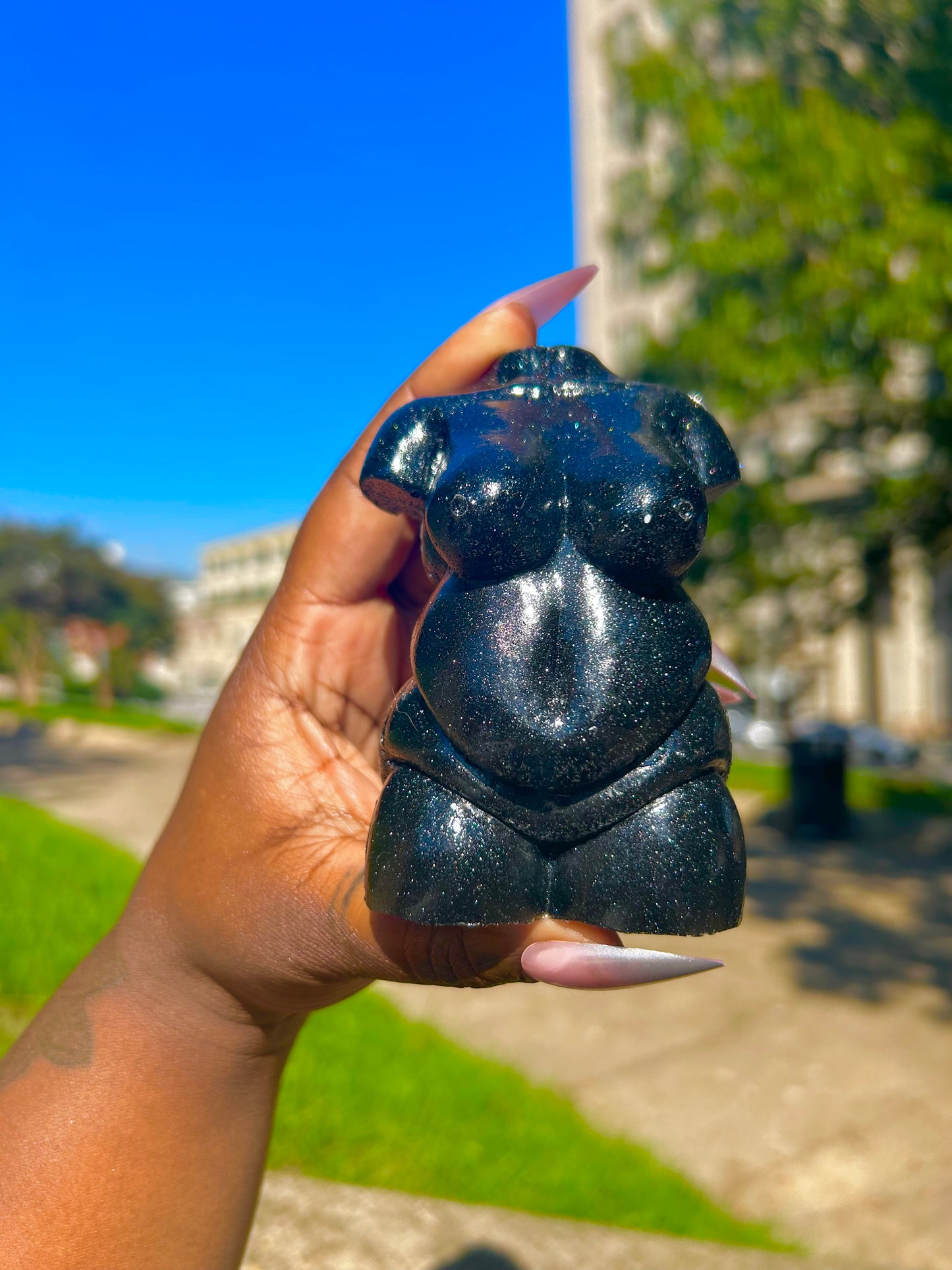 Plus Sized Fat Body Positive Resin Body Sculpture Black Fantasy
