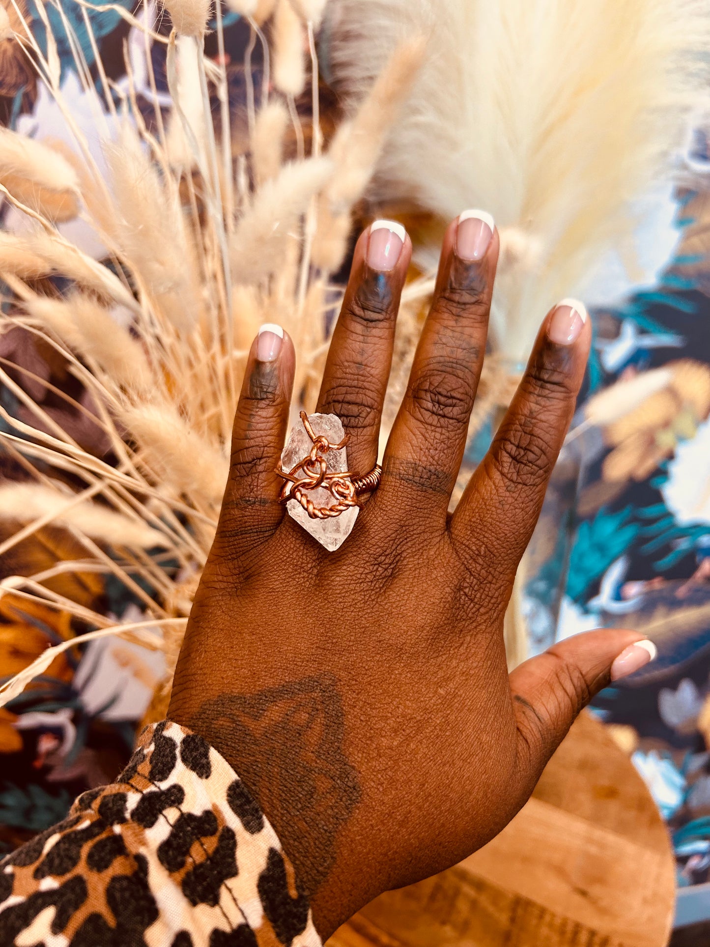 Antique Copper Crystal Rings