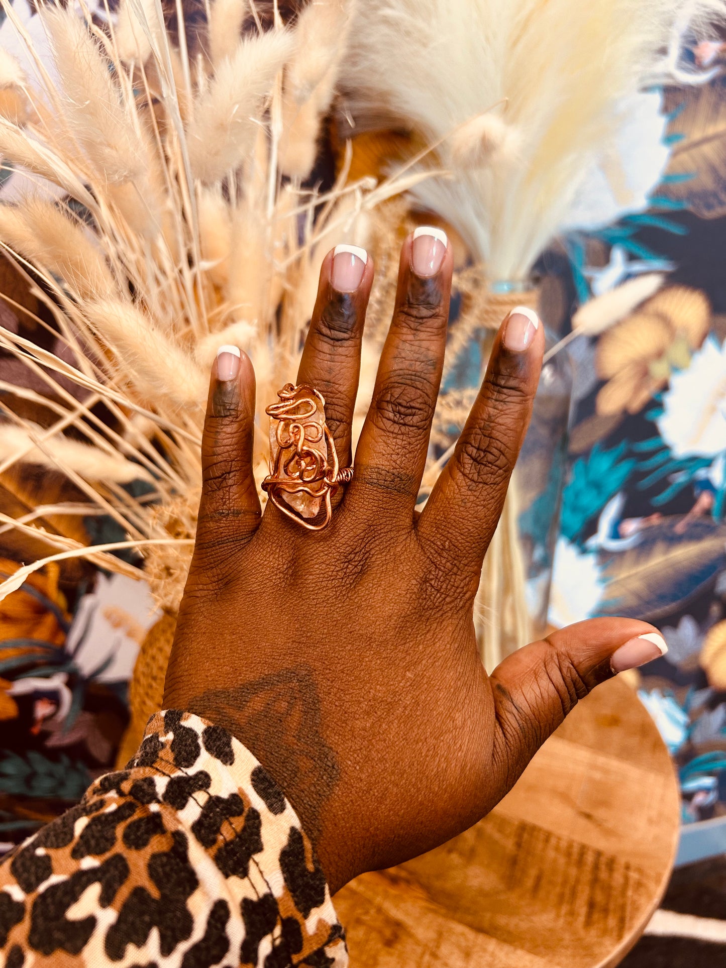 Antique Copper Crystal Rings