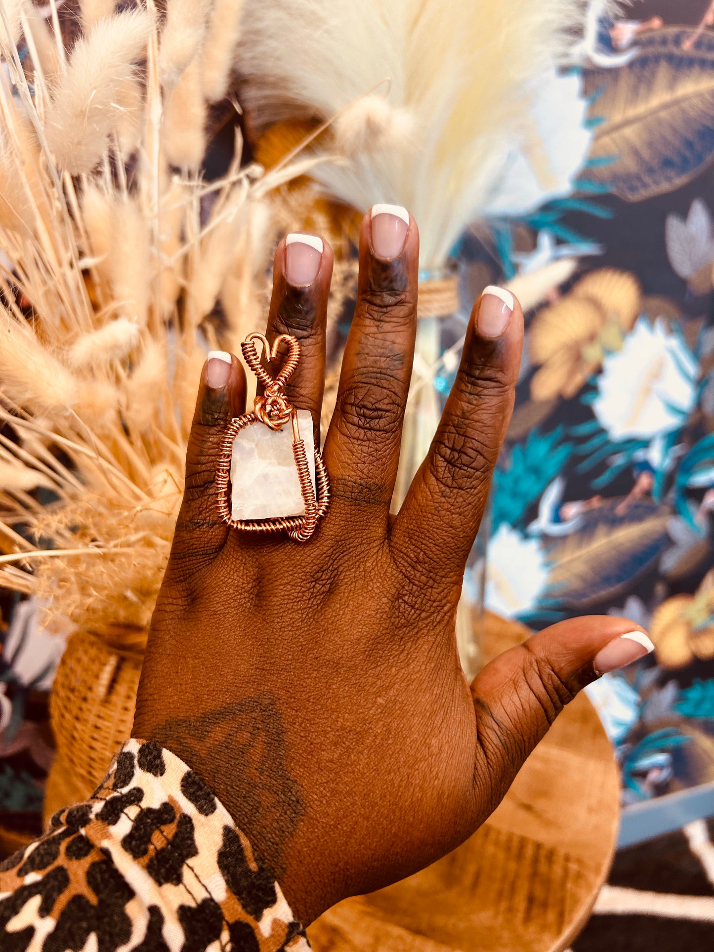 Antique Copper Crystal Rings