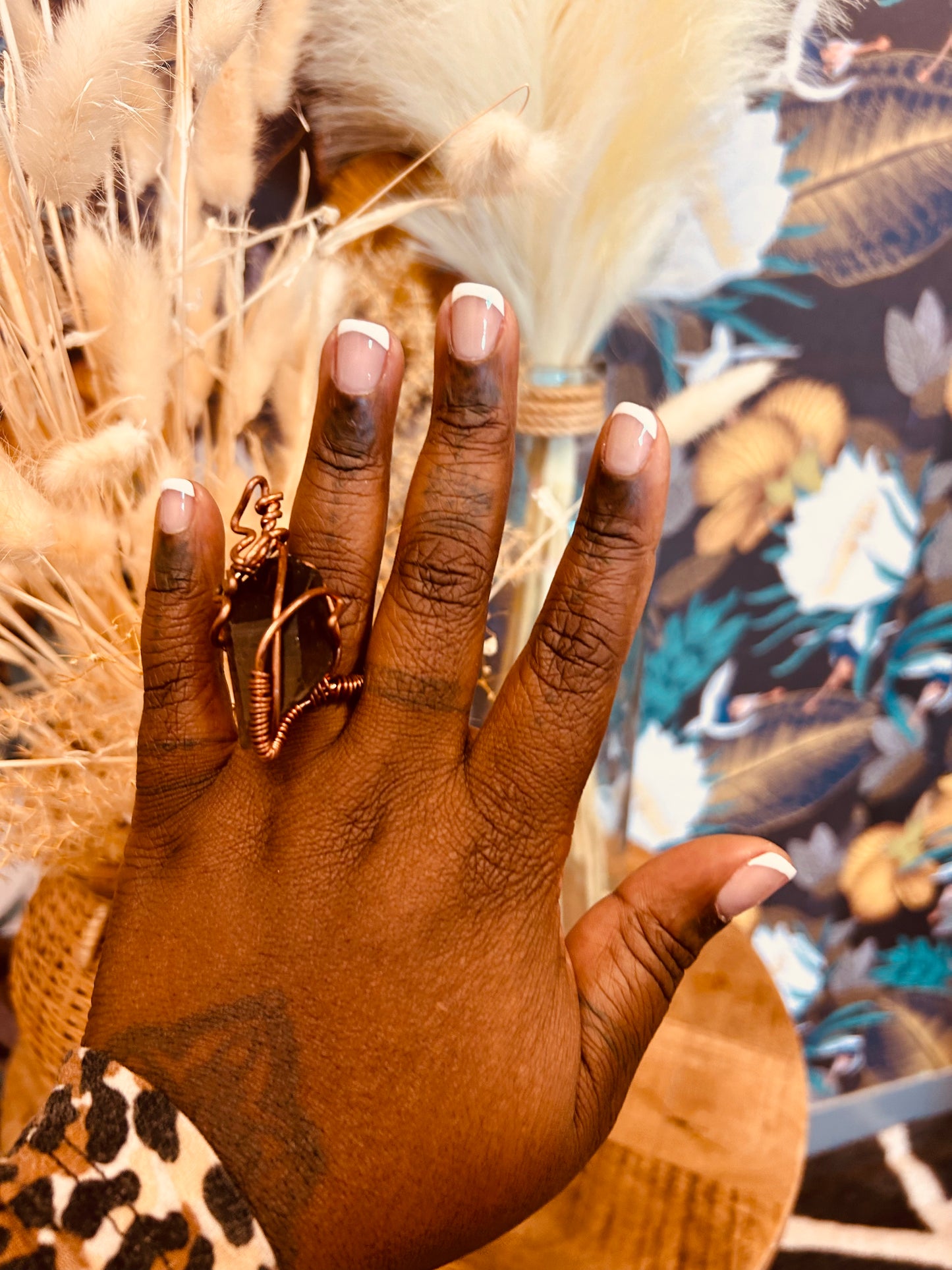 Antique Copper Crystal Rings