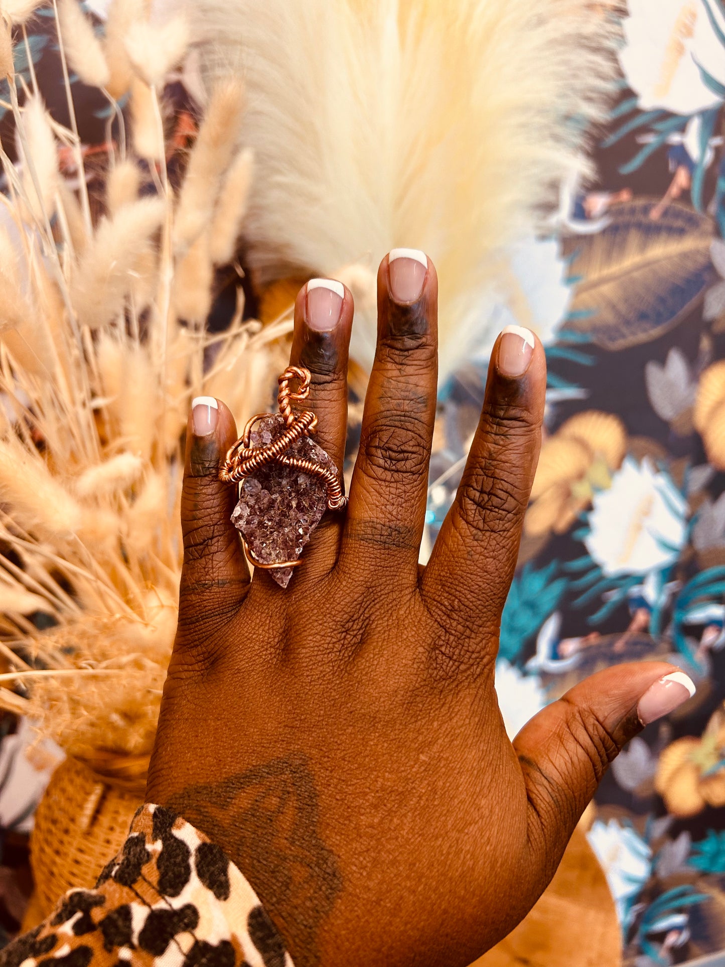 Antique Copper Crystal Rings