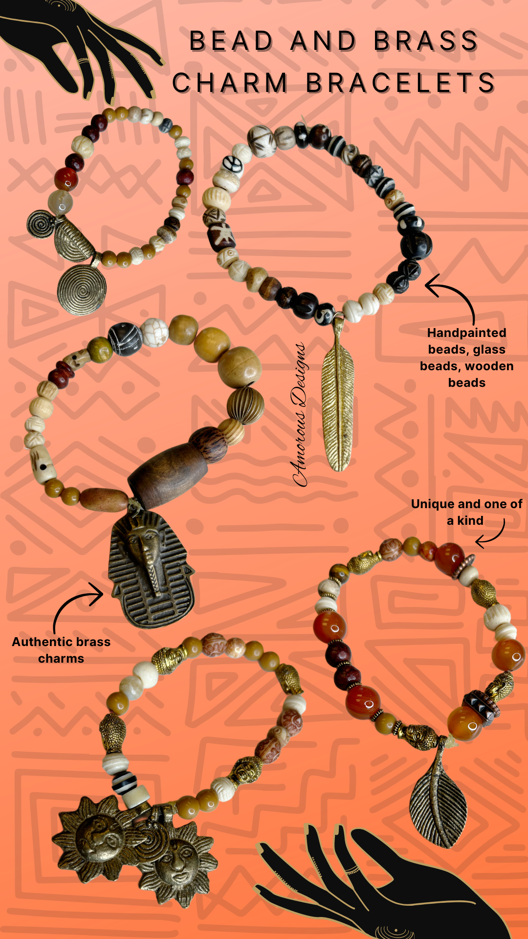 Bead and Brass Bracelets