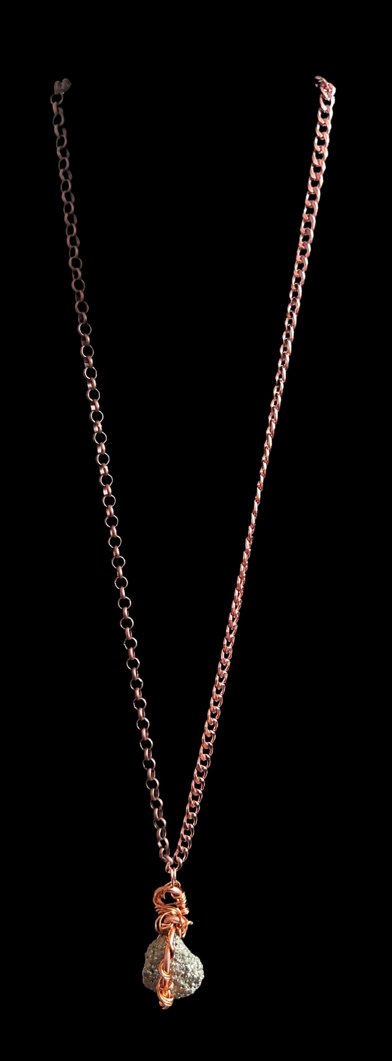 Pyrite Copper Wired Necklace