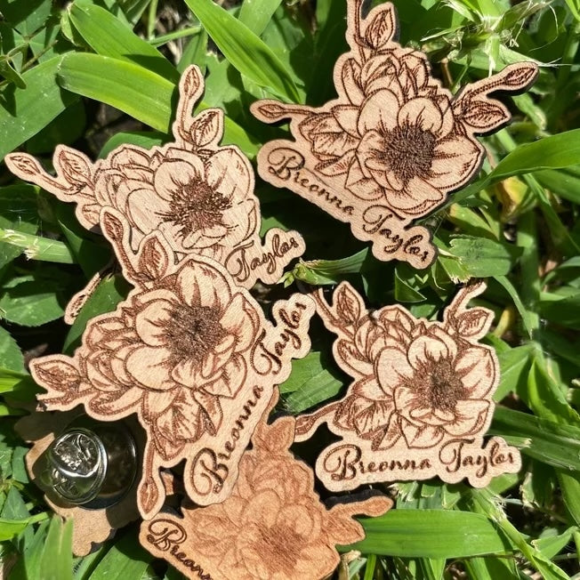 Say Her Name Wooden Pins