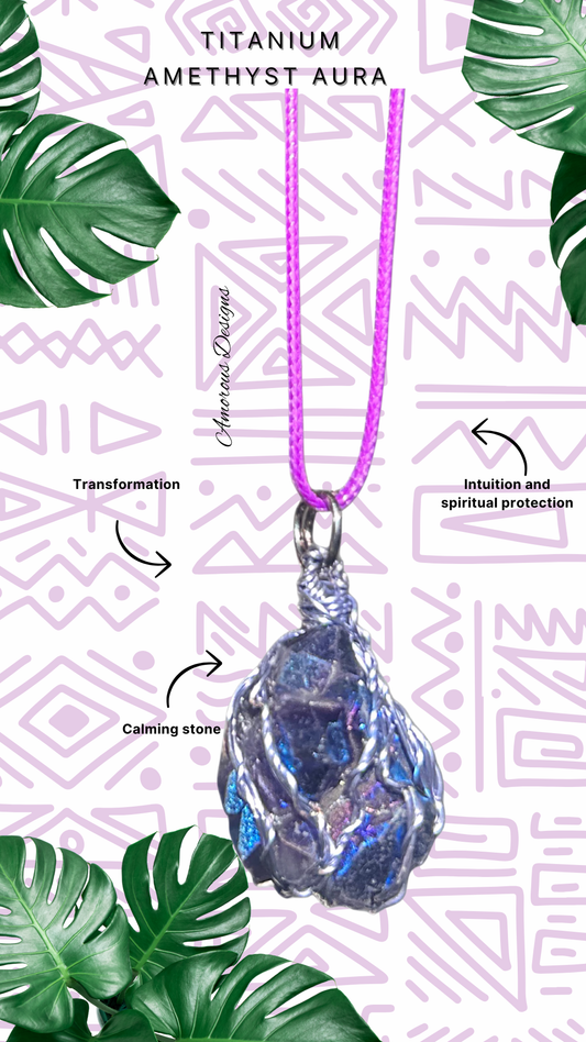 Titanium Amethyst Purple Wired Necklace