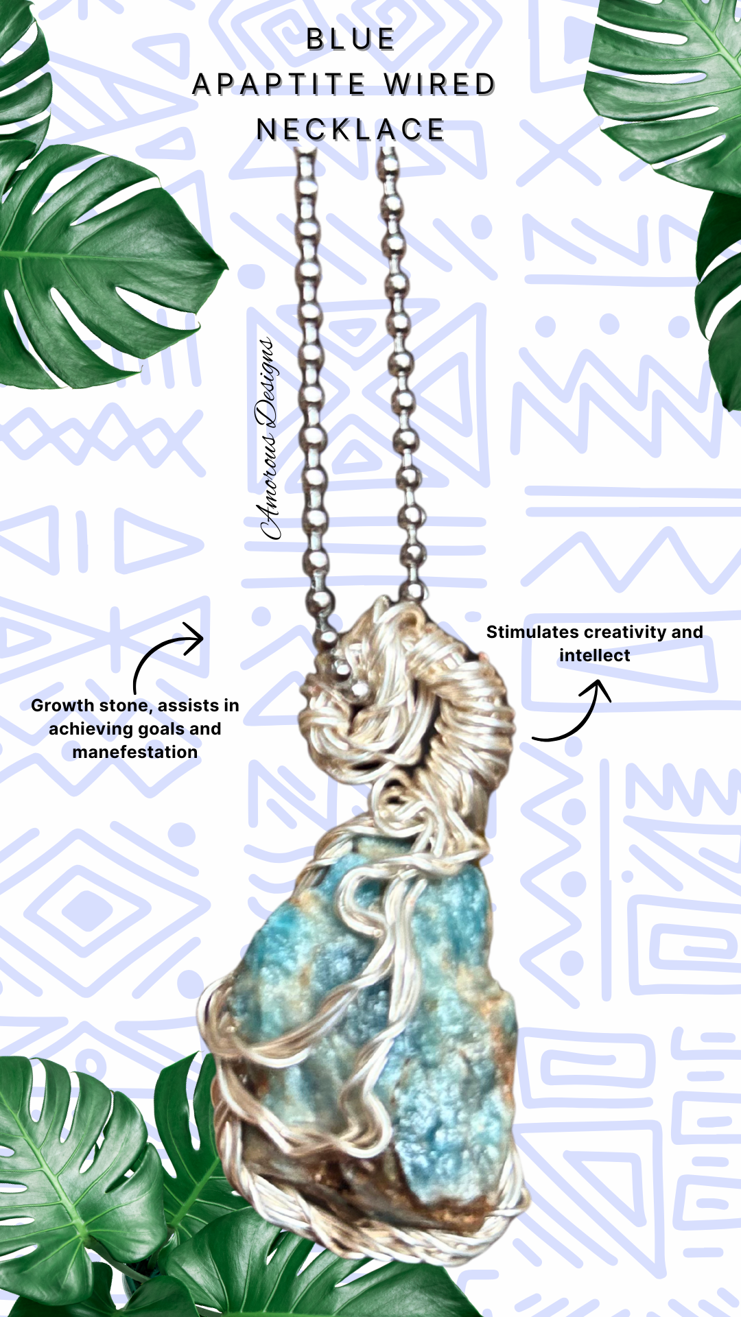 Blue Apatite Wired Necklace