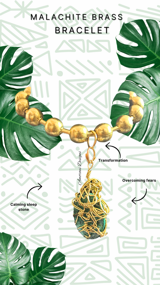 Malachite Brass Bracelet
