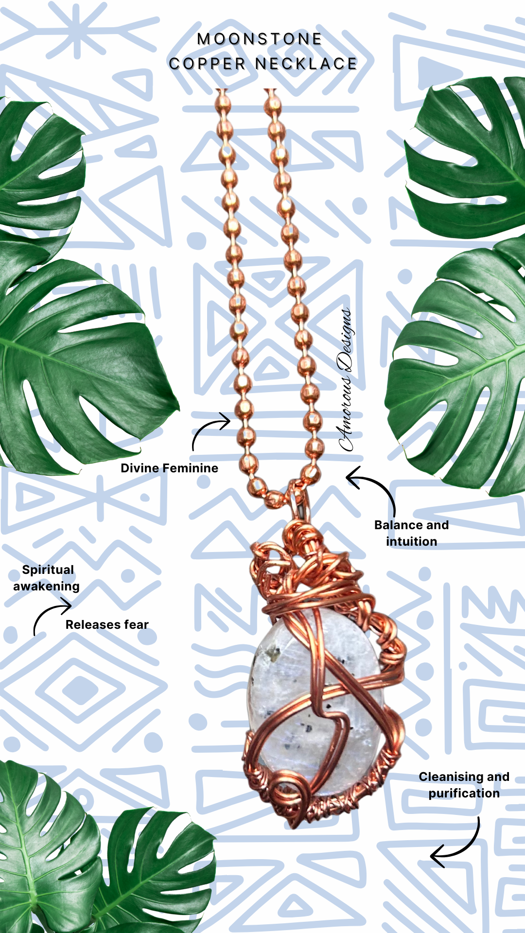 Moonstone Copper Necklace