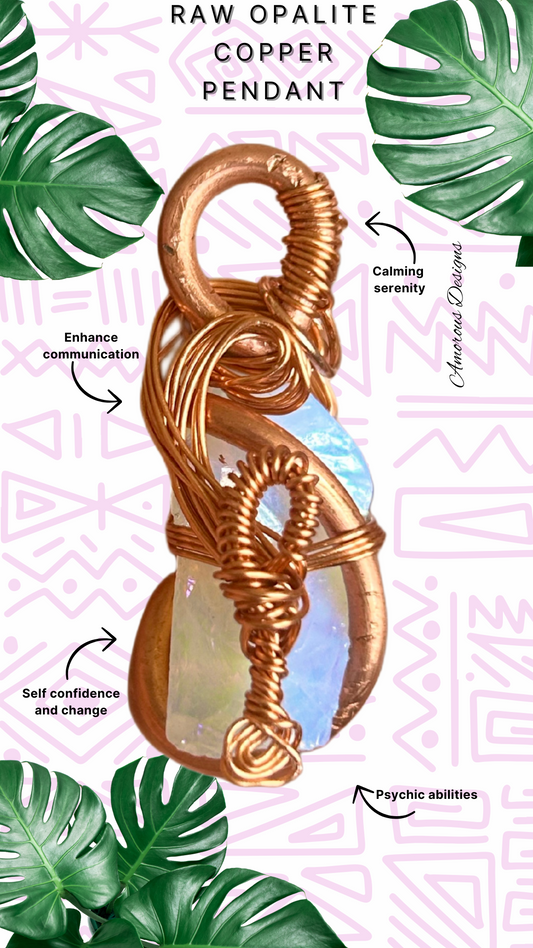 Tumbled Opalite Copper Wired Pendant02
