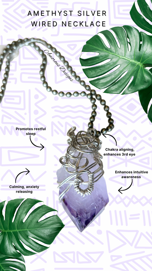 Amethyst Wired Point Necklace