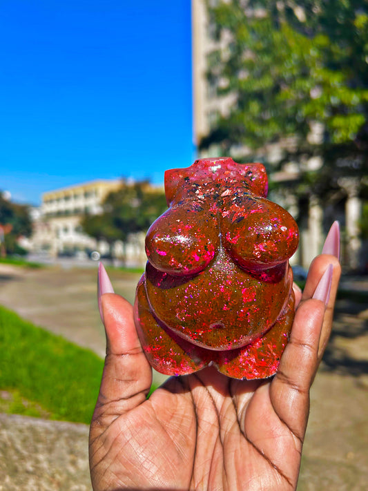 Plus Sized Fat Body Positive Resin Body Sculpture Rose Quartz