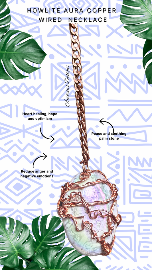 Howlite Aura Copper Wired Necklace